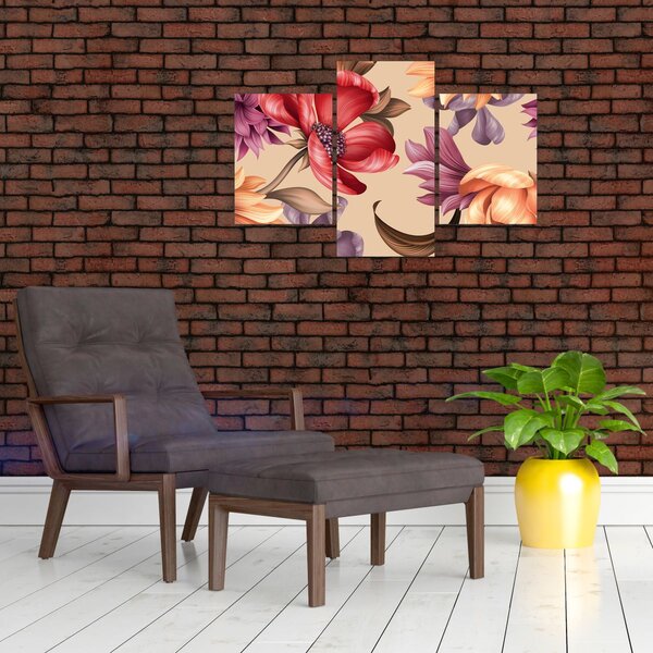 Slika - Vintage cvijeće (90x60 cm)