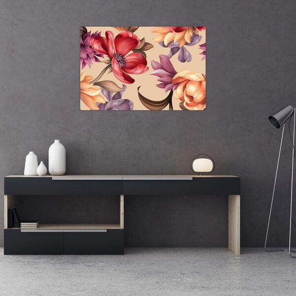 Slika - Vintage cvijeće (90x60 cm)