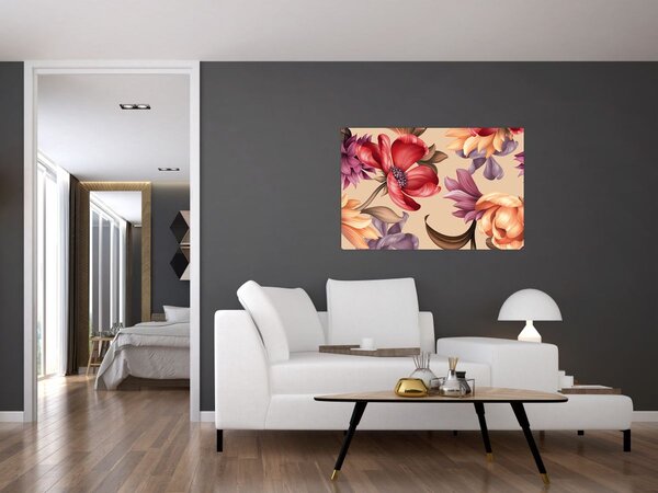 Slika - Vintage cvijeće (90x60 cm)