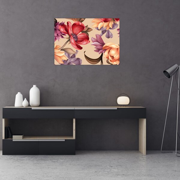 Slika - Vintage cvijeće (70x50 cm)