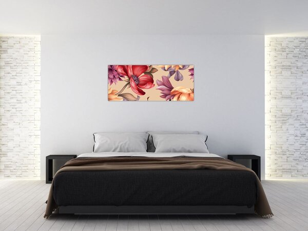Slika - Vintage cvijeće (120x50 cm)