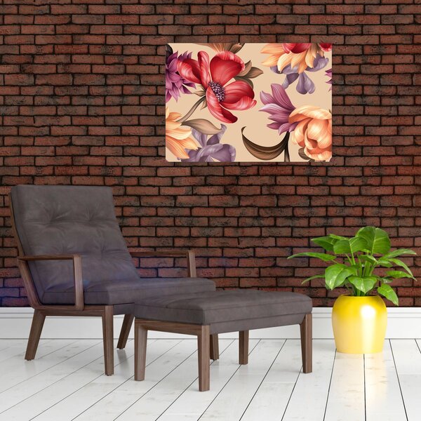 Slika - Vintage cvijeće (70x50 cm)