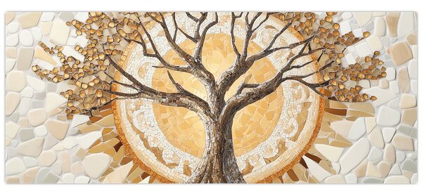 Slika – Zlatno drvo života u mozaiku (120x50 cm)