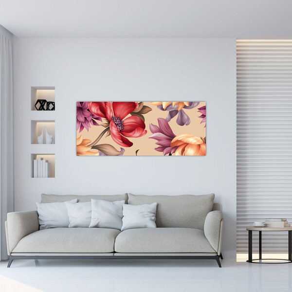 Slika - Vintage cvijeće (120x50 cm)