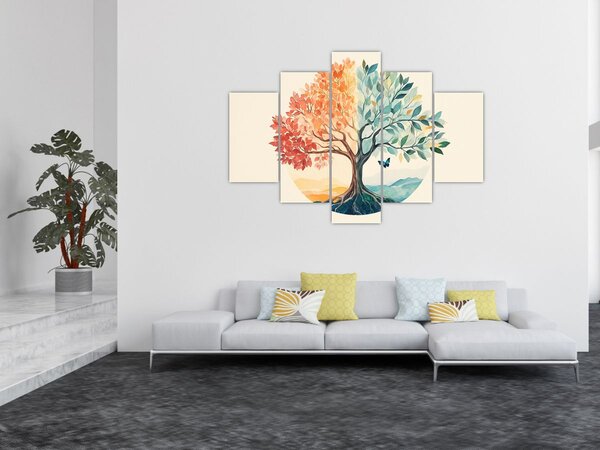 Slika – Dvostruko drvo s leptirima (150x105 cm)