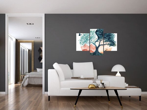 Slika – Akvarelno drvo puno života (90x60 cm)