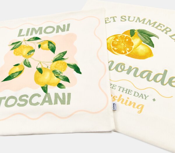 Sinsay - Set pamučnih jastučnica s motivom limuna 2 pack