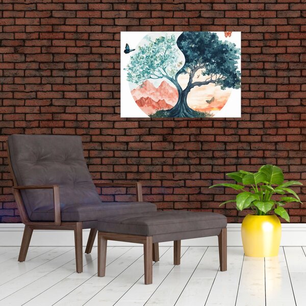 Slika – Akvarelno drvo puno života (70x50 cm)