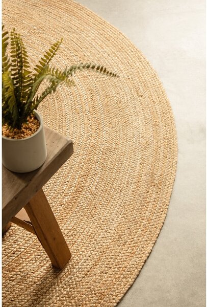 Obostrani juten okrugao tepih u prirodnoj boji ø 100 cm Braided – Hanse Home