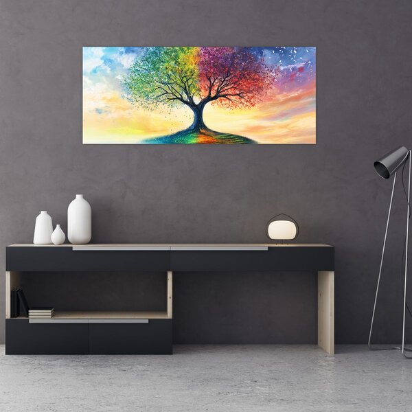 Slika – Oslikano drvo godišnjih doba (120x50 cm)