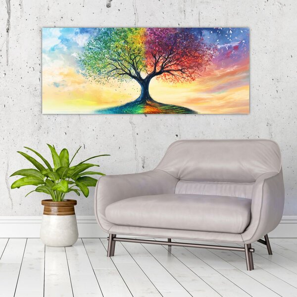 Slika – Oslikano drvo godišnjih doba (120x50 cm)