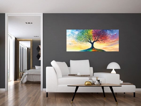 Slika – Oslikano drvo godišnjih doba (120x50 cm)