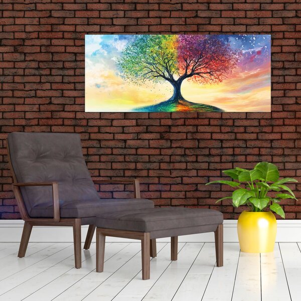 Slika – Oslikano drvo godišnjih doba (120x50 cm)