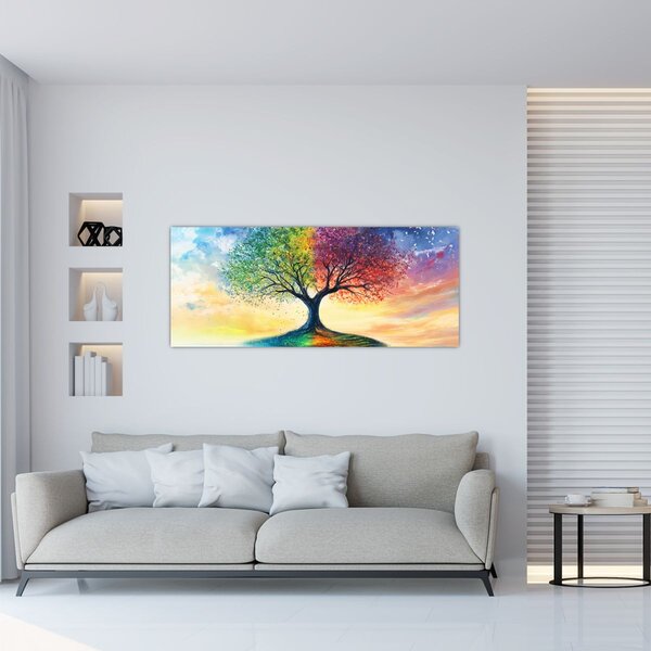 Slika – Oslikano drvo godišnjih doba (120x50 cm)