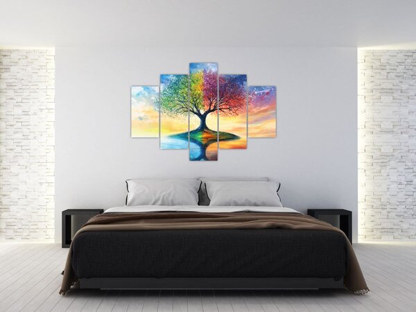 Slika – Oslikano drvo godišnjih doba (150x105 cm)
