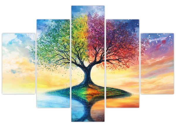 Slika – Oslikano drvo godišnjih doba (150x105 cm)
