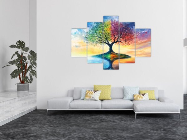 Slika – Oslikano drvo godišnjih doba (150x105 cm)