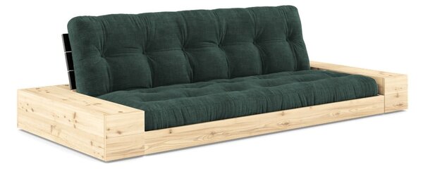 Tamno zelena sklopiva sofa od samta 244 cm Base – Karup Design