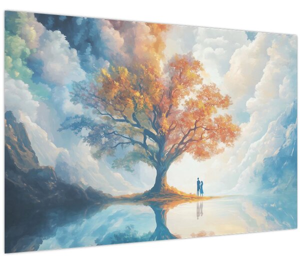 Slika – Drvo života i ljubavi (90x60 cm)