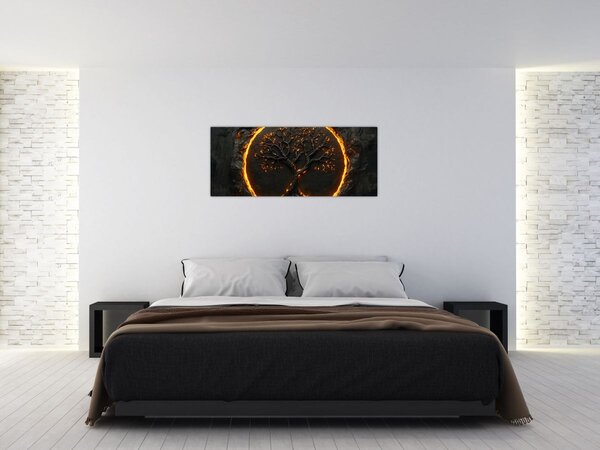 Slika – Drvo života u lavi II. (120x50 cm)