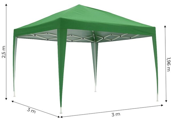 Vrtni paviljon šator 3x3 m s automatskim izvlačenjem krova Siva