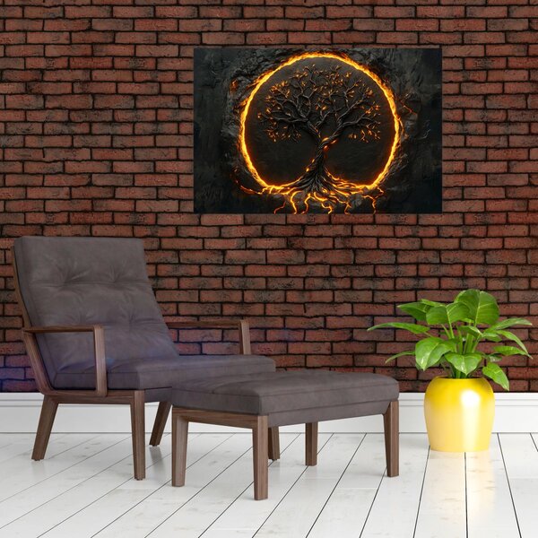 Slika – Drvo života u lavi II. (90x60 cm)