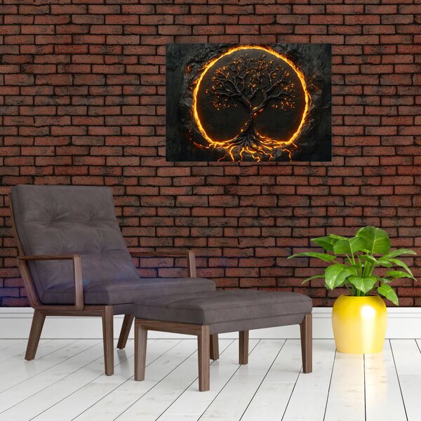 Slika – Drvo života u lavi II. (70x50 cm)