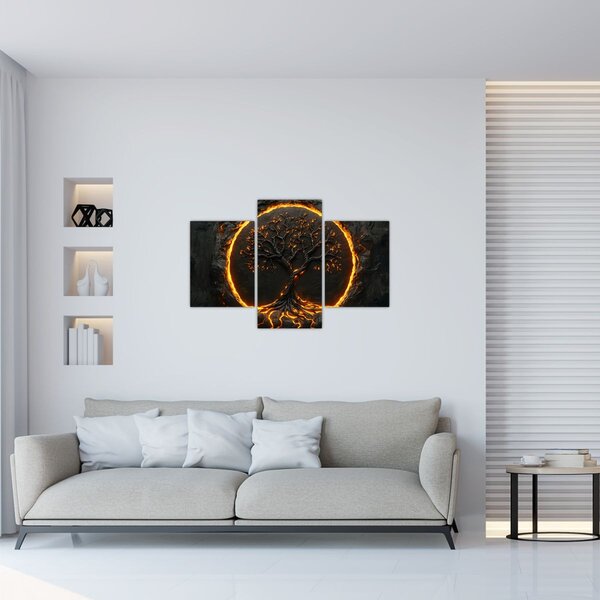 Slika – Drvo života u lavi II. (90x60 cm)