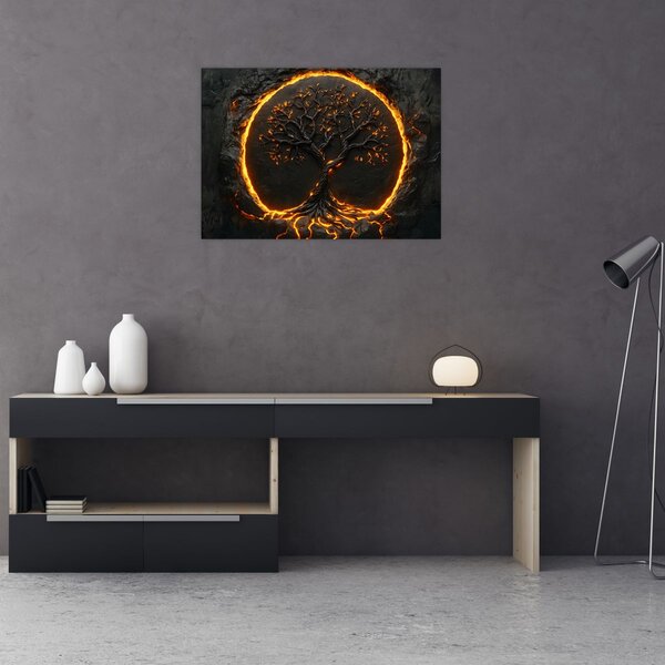 Slika – Drvo života u lavi II. (70x50 cm)