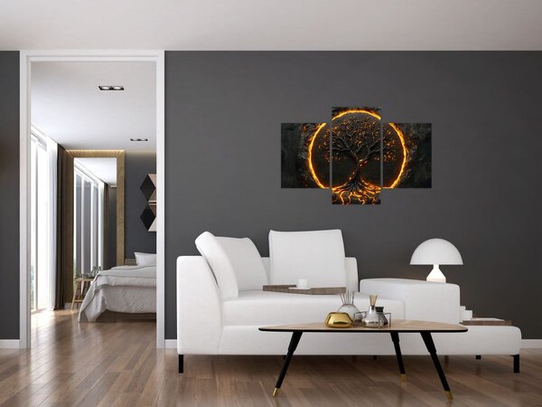 Slika – Drvo života u lavi II. (90x60 cm)