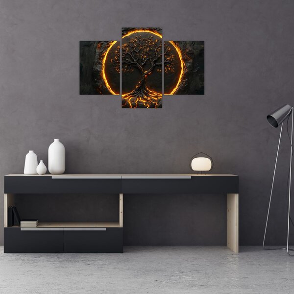 Slika – Drvo života u lavi II. (90x60 cm)