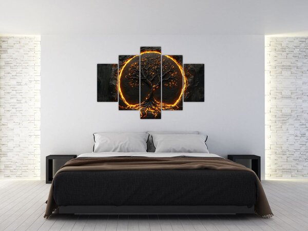 Slika – Drvo života u lavi II. (150x105 cm)