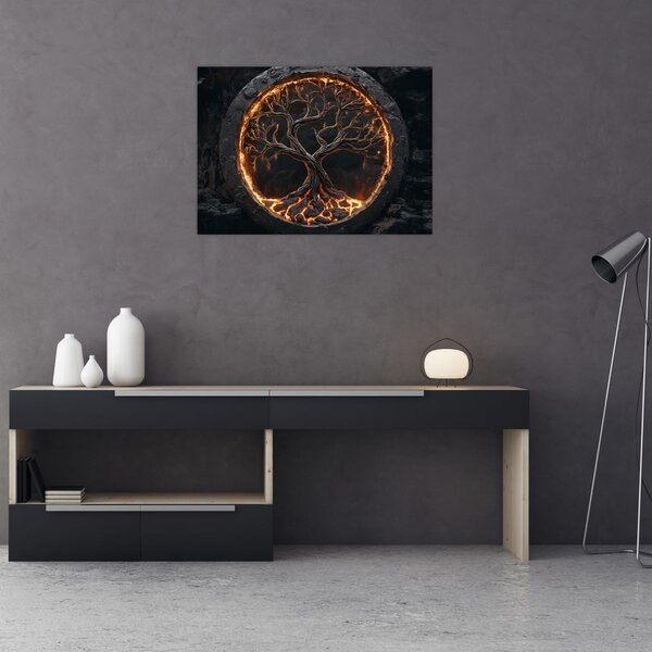 Slika – Drvo života u lavi I. (70x50 cm)