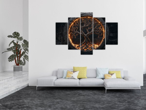 Slika – Drvo života u lavi I. (150x105 cm)