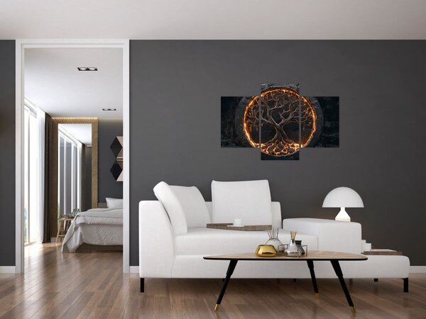 Slika – Drvo života u lavi I. (90x60 cm)