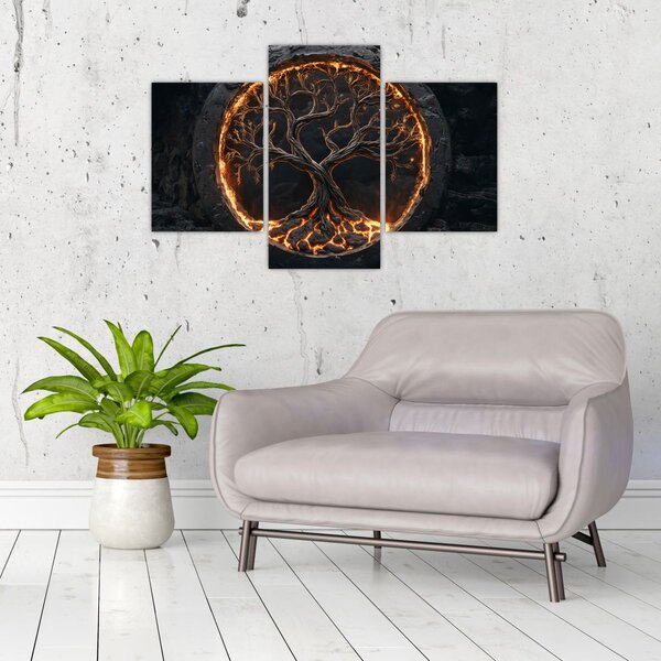 Slika – Drvo života u lavi I. (90x60 cm)