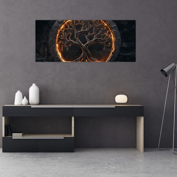 Slika – Drvo života u lavi I. (120x50 cm)