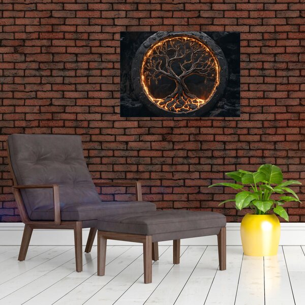 Slika – Drvo života u lavi I. (70x50 cm)