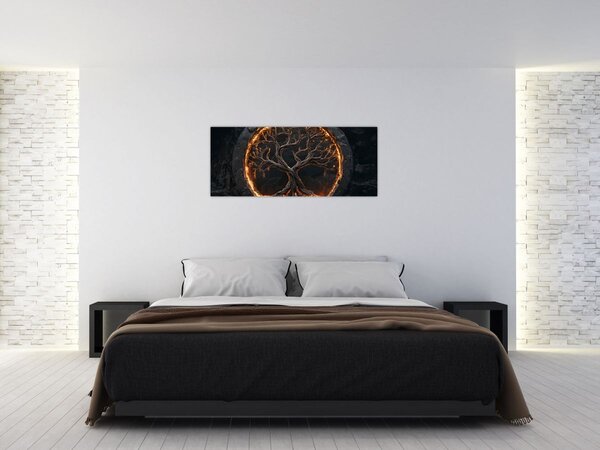 Slika – Drvo života u lavi I. (120x50 cm)