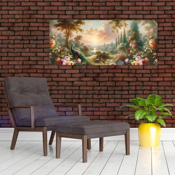 Slika - Paunovi u vrtu (120x50 cm)