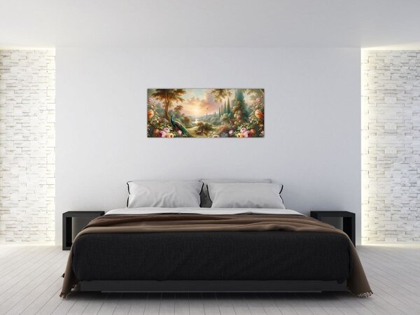 Slika - Paunovi u vrtu (120x50 cm)