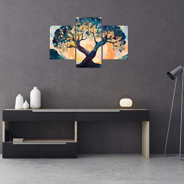 Slika – Mozaik – sunce i drvo II. (90x60 cm)