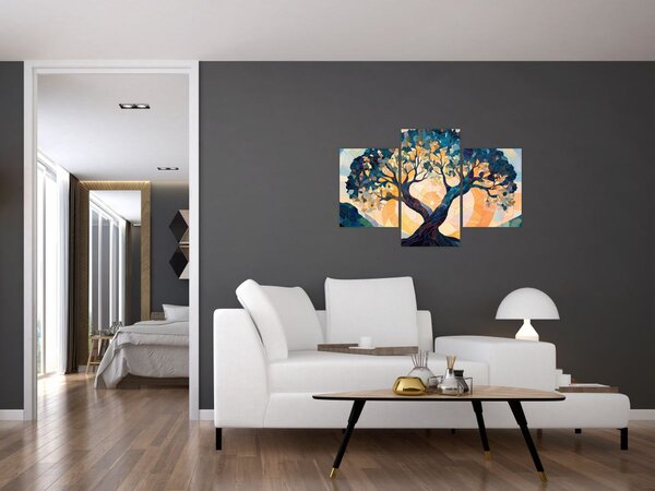 Slika – Mozaik – sunce i drvo II. (90x60 cm)