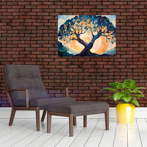 Slika – Mozaik – sunce i drvo II. (70x50 cm)