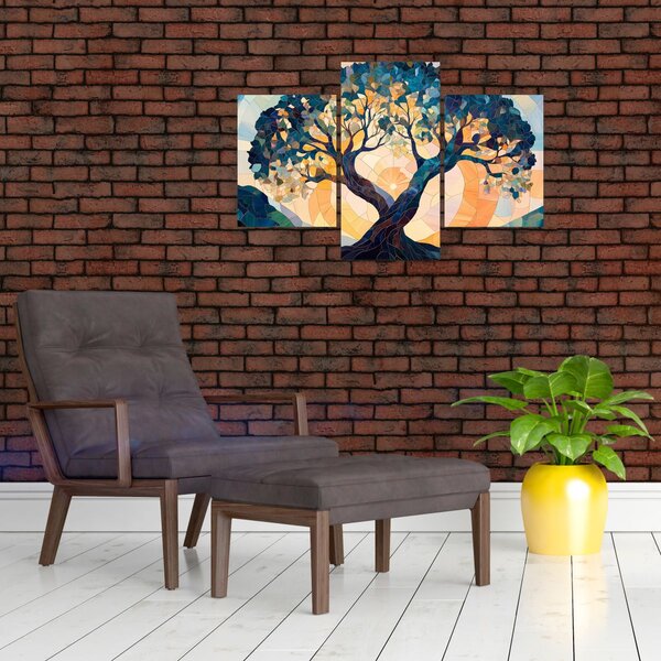 Slika – Mozaik – sunce i drvo II. (90x60 cm)