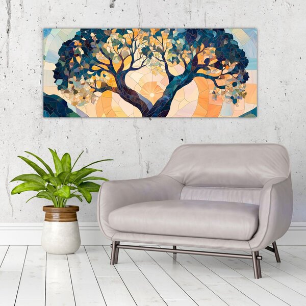 Slika – Mozaik – sunce i drvo II. (120x50 cm)
