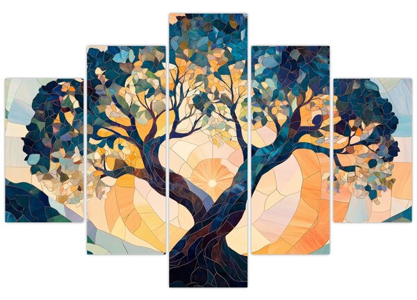 Slika – Mozaik – sunce i drvo II. (150x105 cm)
