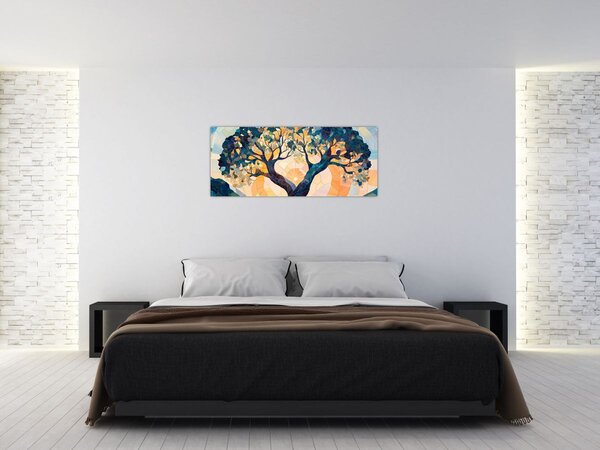 Slika – Mozaik – sunce i drvo II. (120x50 cm)