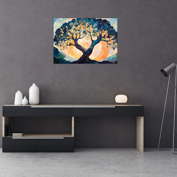 Slika – Mozaik – sunce i drvo II. (70x50 cm)