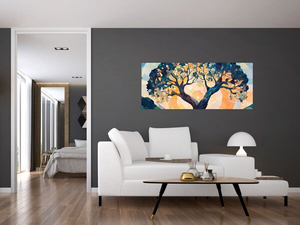 Slika – Mozaik – sunce i drvo II. (120x50 cm)